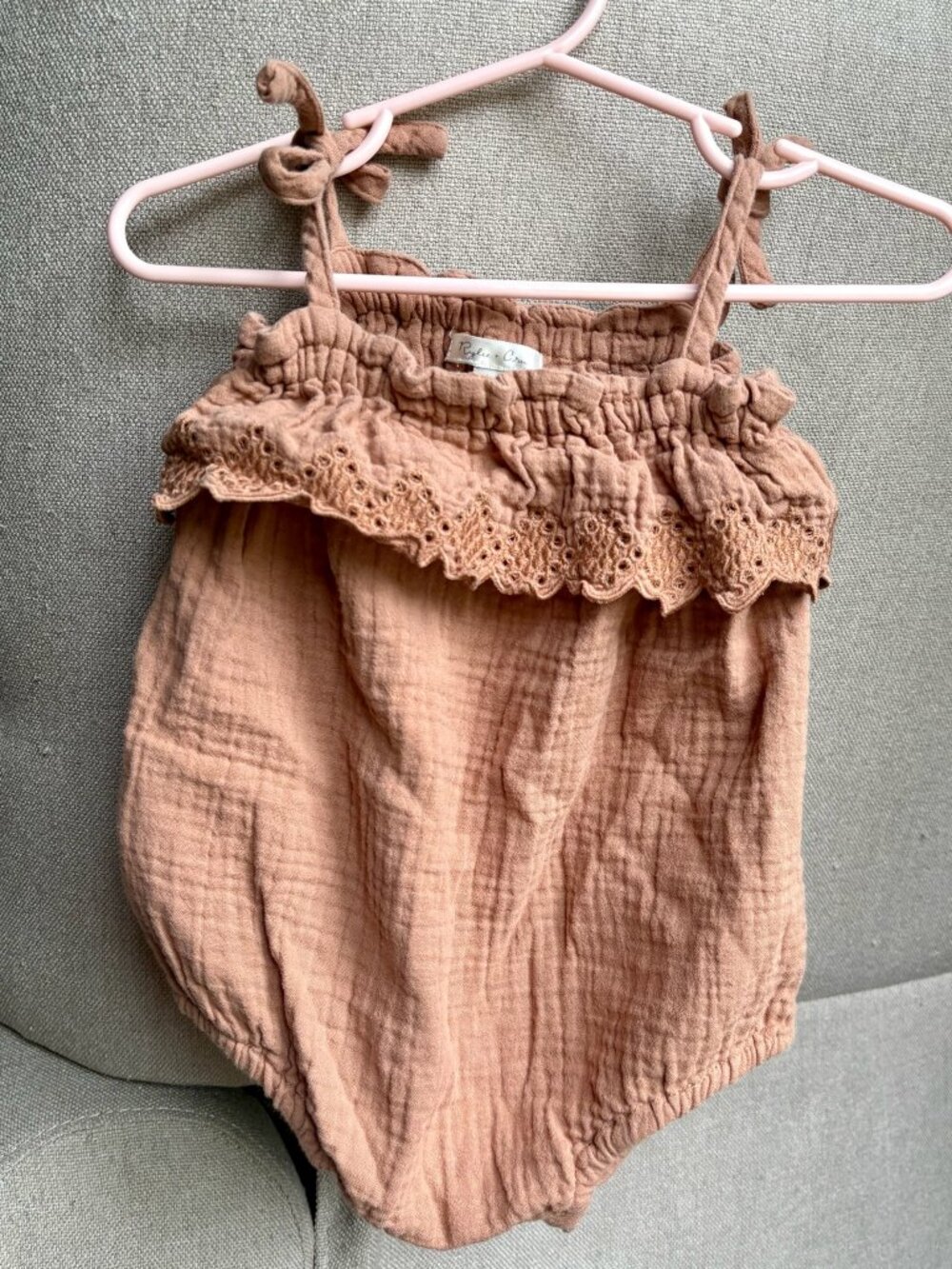 Rylee + Cru muslin bubble romper